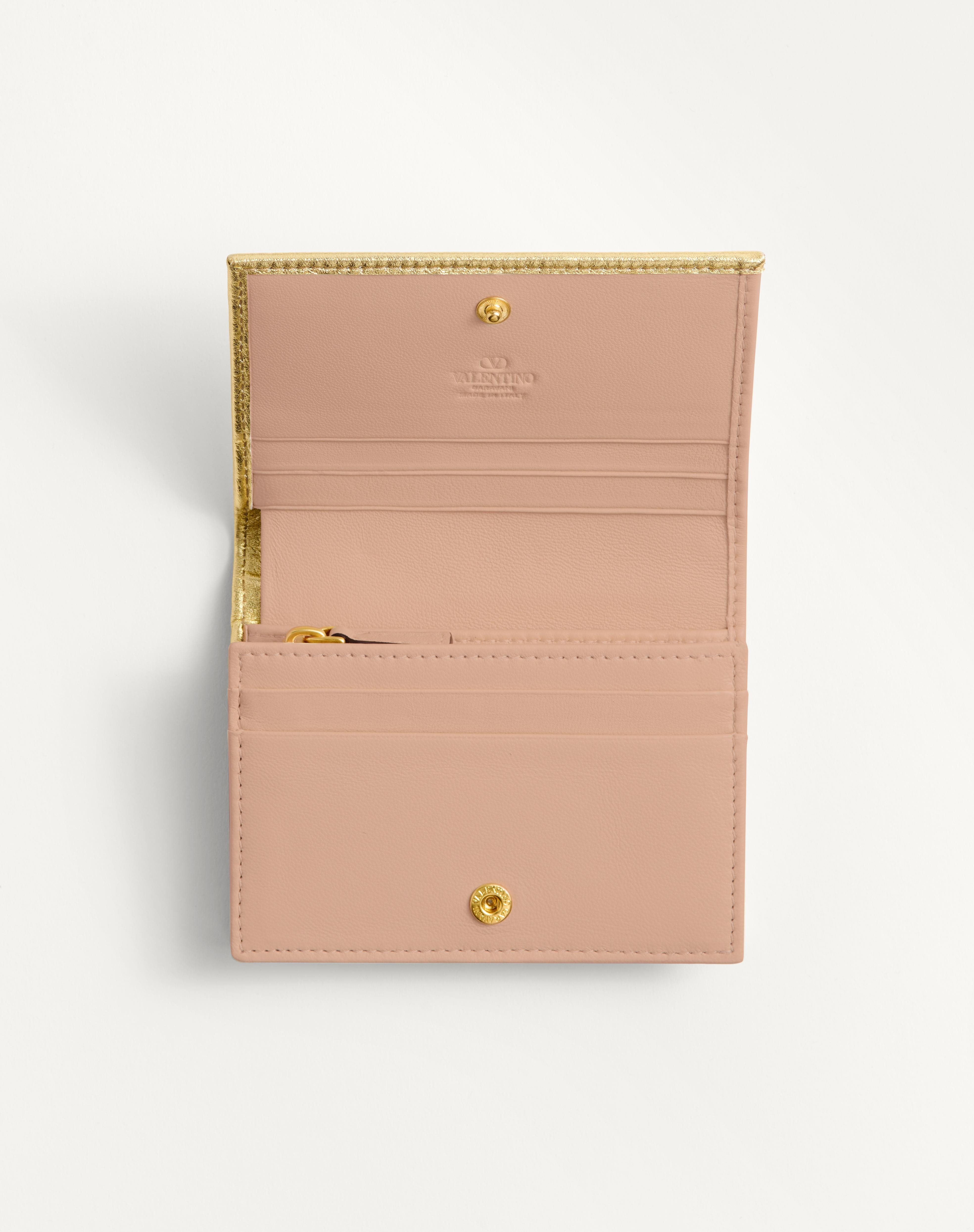 VLOGO SIGNATURE LAMINATED GRAINY CALFSKIN WALLET - 5