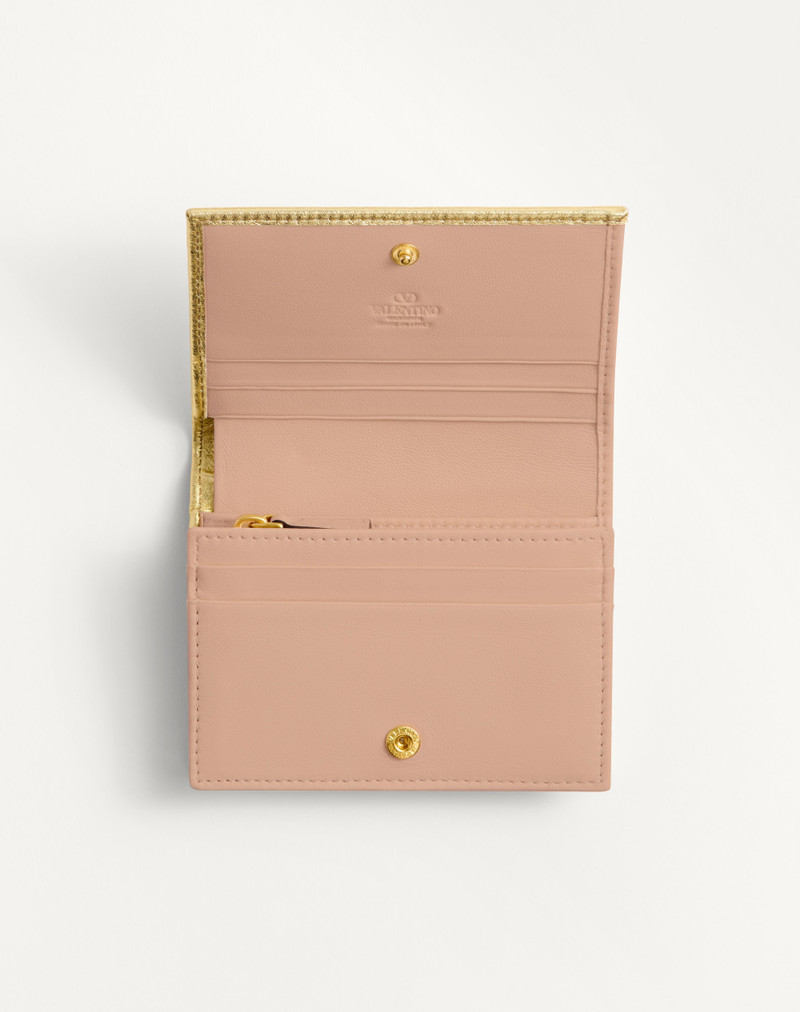 Valentino VLOGO SIGNATURE LAMINATED GRAINY CALFSKIN WALLET outlook