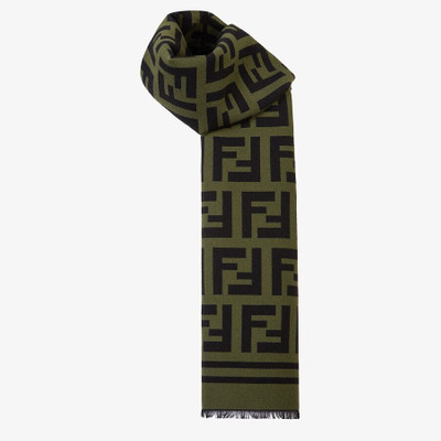 FENDI Green wool and silk scarf outlook