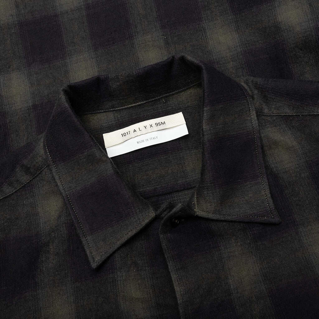 GRAPHIC FLANNEL SHIRT - MILITARY GREEN - 3
