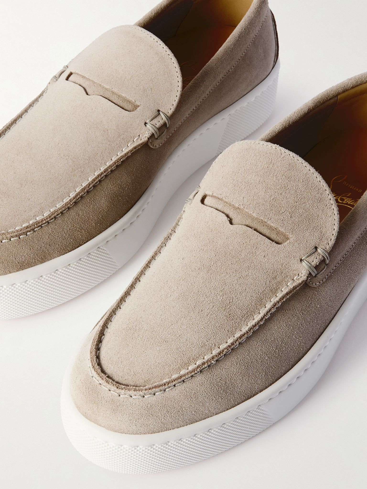 Paqueboat Suede Penny Loafers Beige - 6
