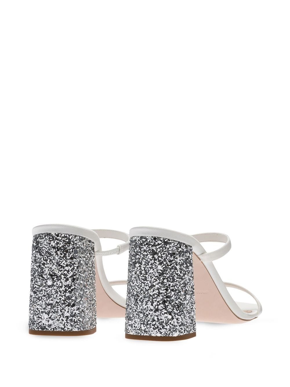 satin-finish glittered mules - 3