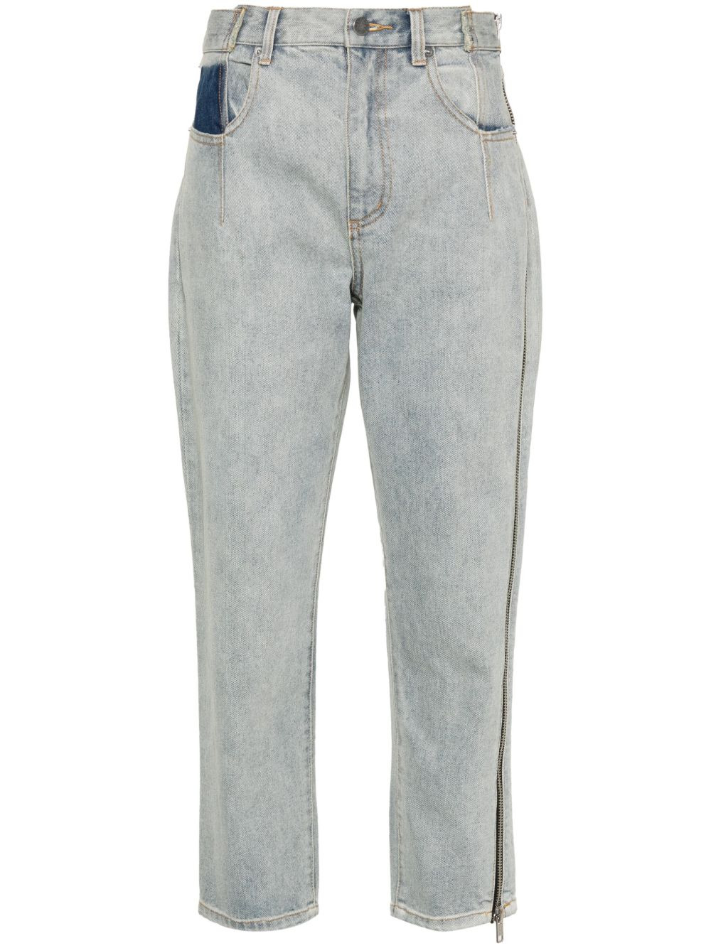 zip-detail denim jeans - 1