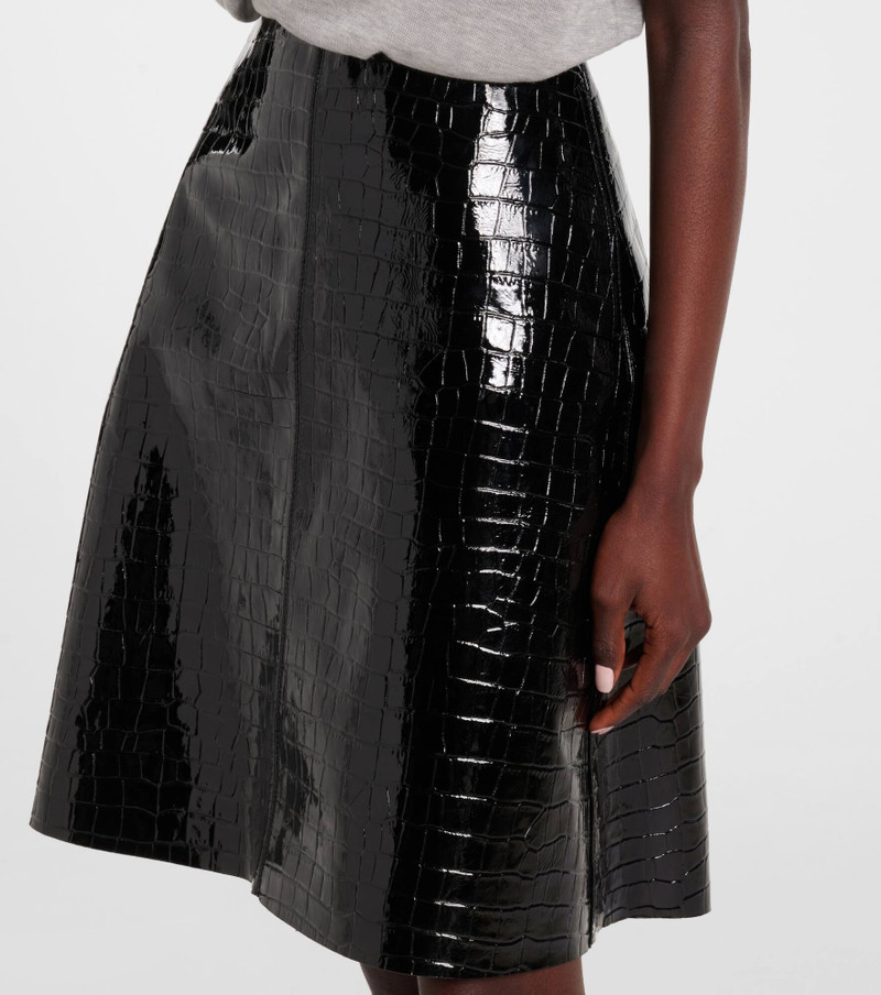 Croc-effect leather miniskirt 4