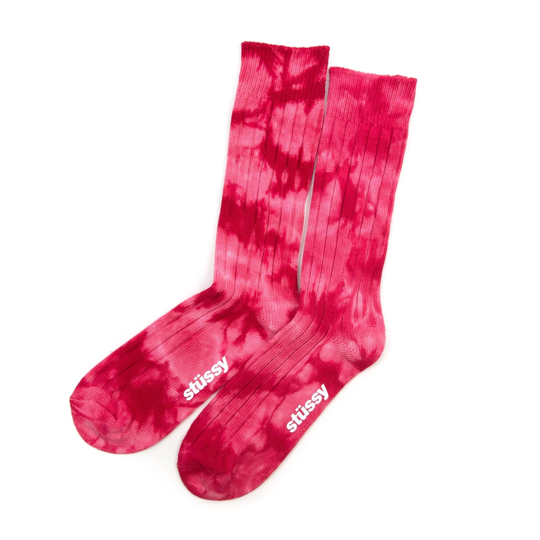 Stüssy Dyed Ribbed Crew Socks Red - 2