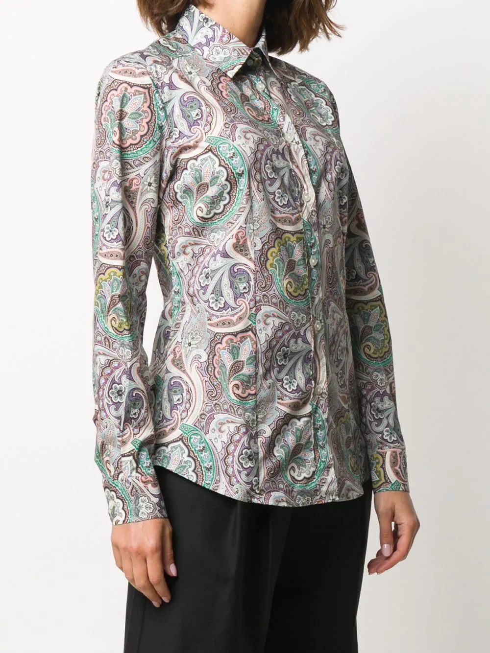 long-sleeved paisley-print shirt - 3