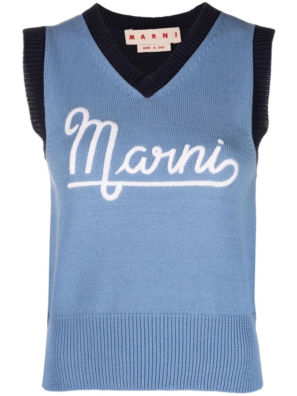 embroidered-logo knitted top - 1