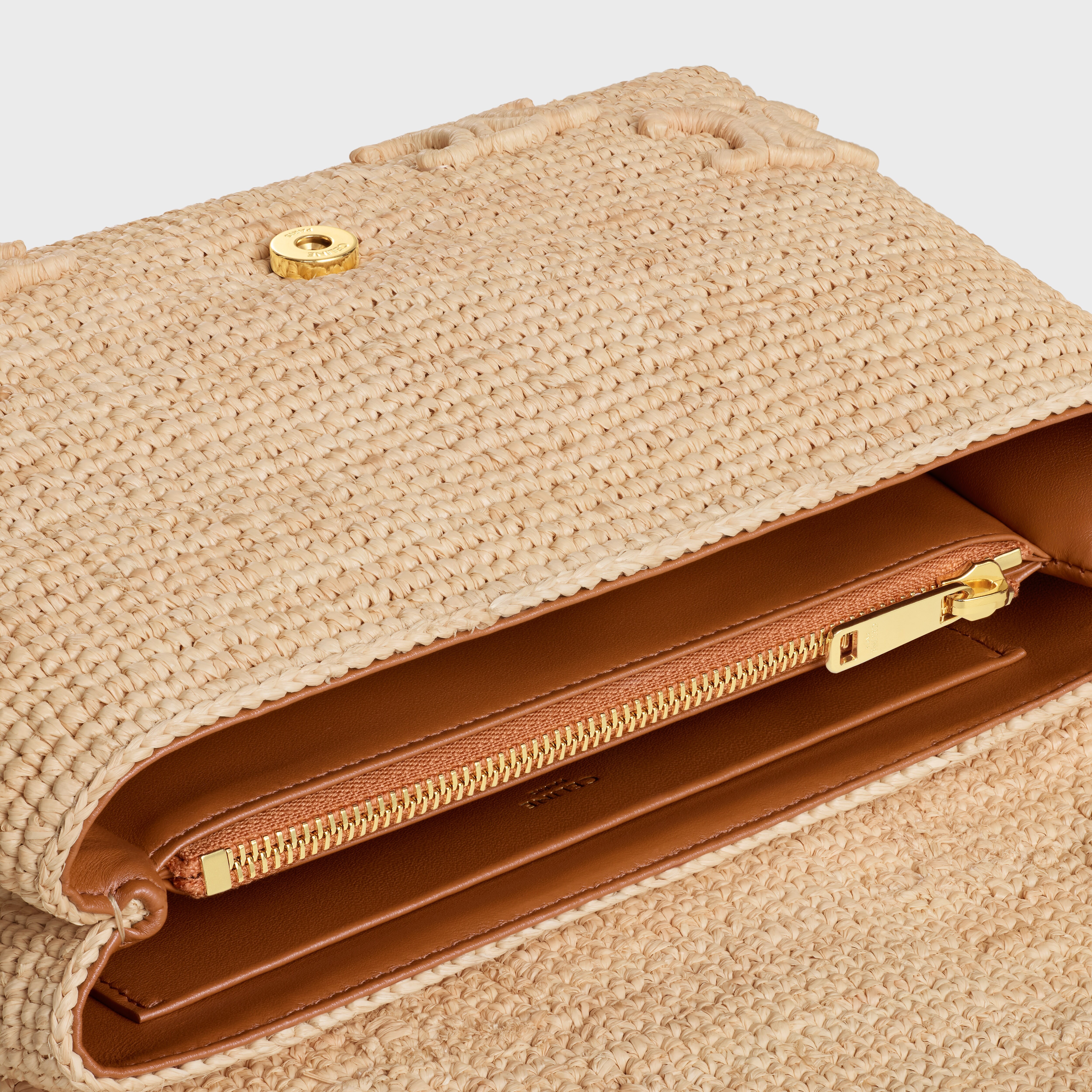 Medium Celine Victoire Bag IN RAFFIA WITH TRIOMPHE EMBROIDERIES - 4