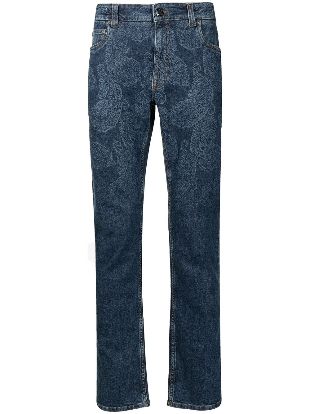 mid-rise paisley-wash jeans - 1