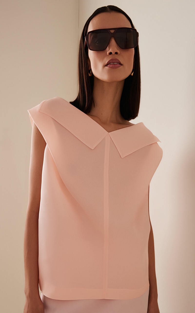 KHAITE Rectangle-Frame Acetate Sunglasses burgundy outlook