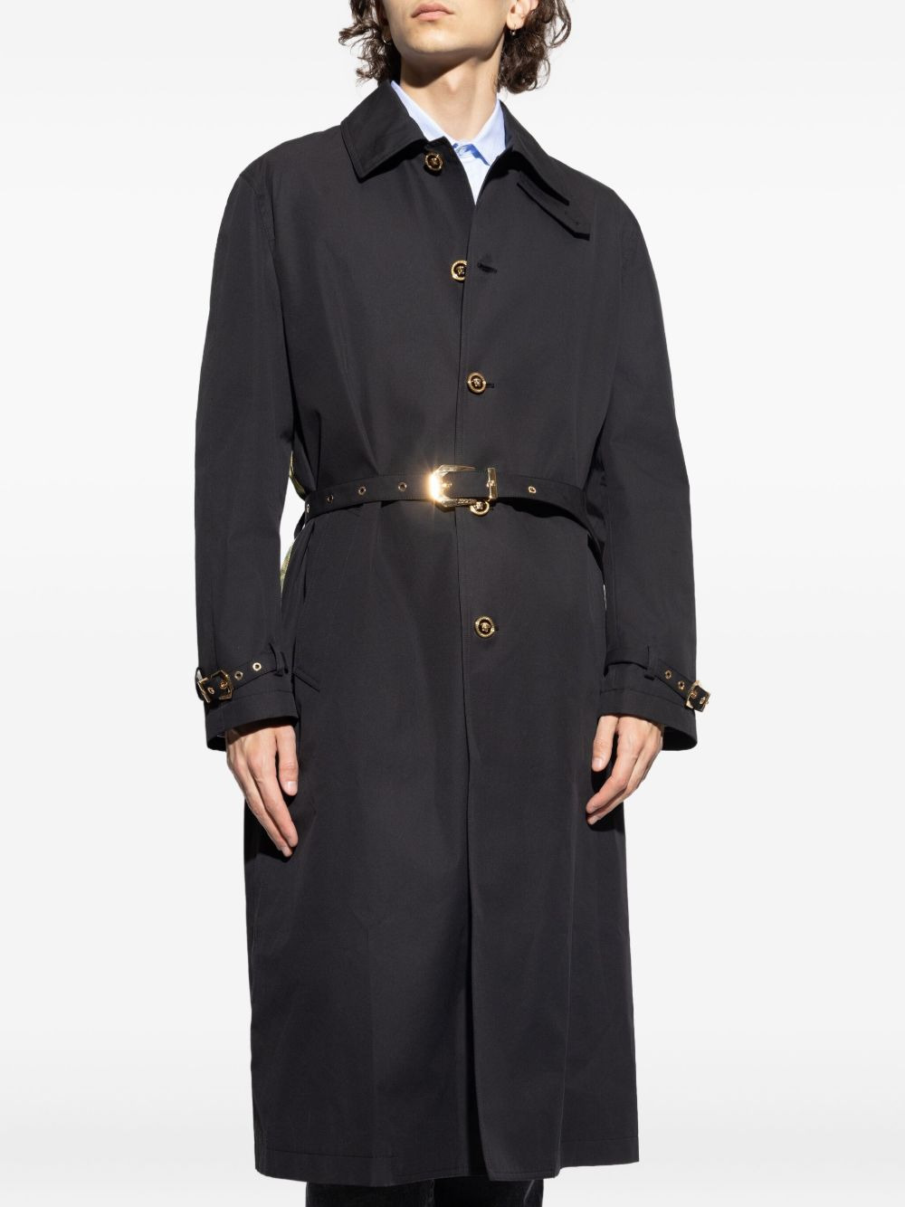 belted animal-print coat - 3