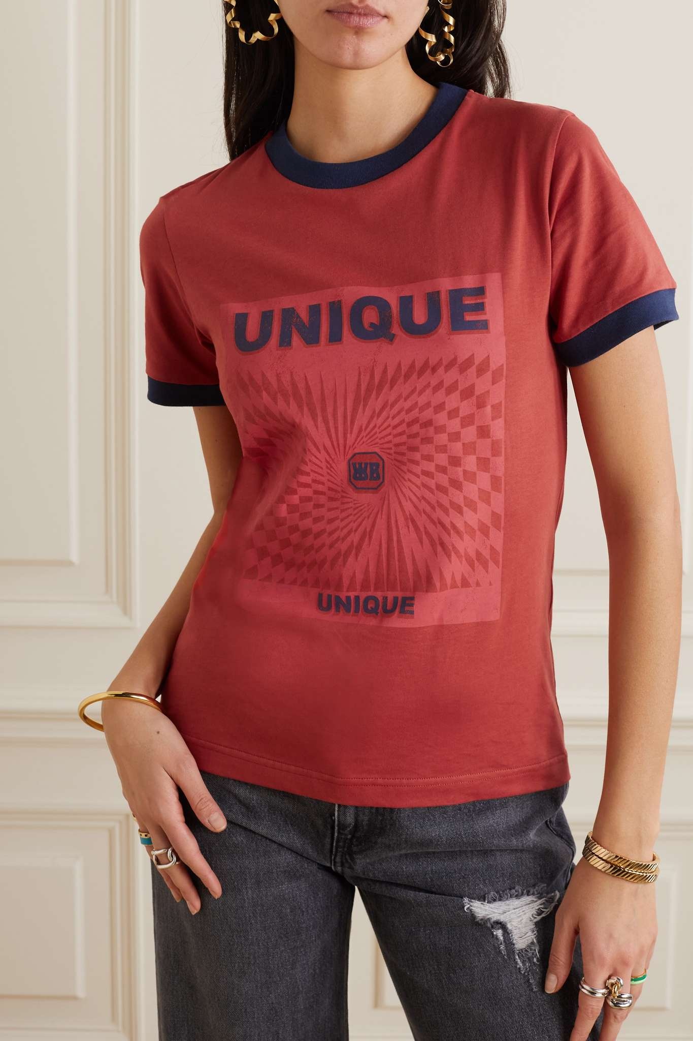 Unique printed organic cotton-jersey T-shirt - 3