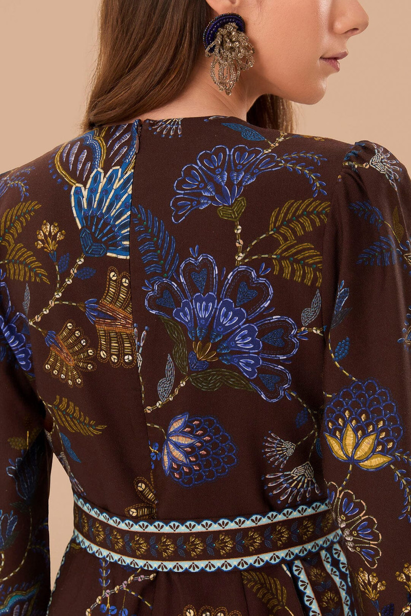 Brown Garden V Neck Jumpsuit 4