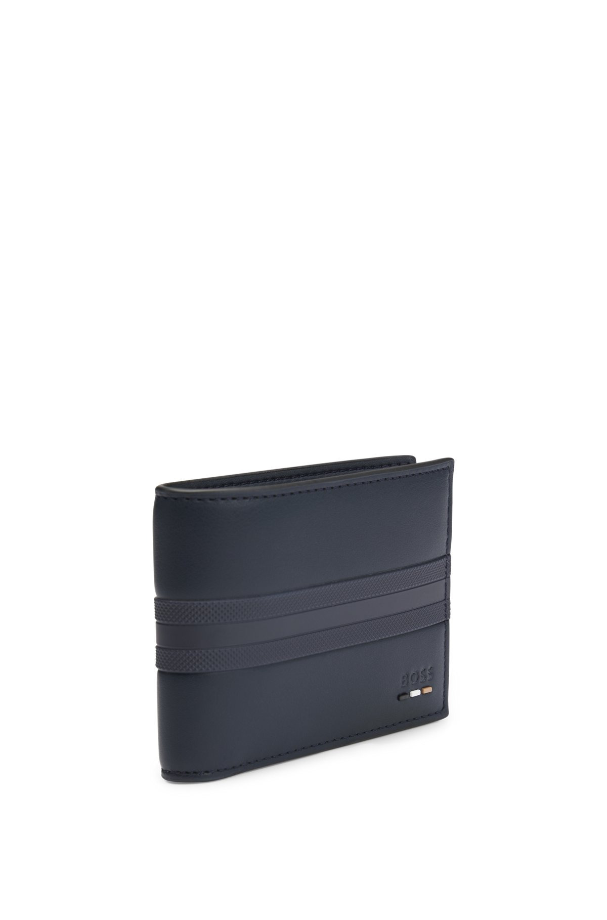 FAUX-LEATHER FOLDING WALLET WITH TEXTURED TRIM - 4