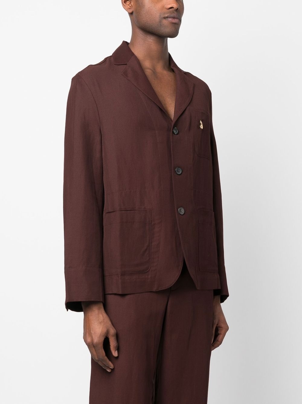 notched lapels single-breasted jacket - 3