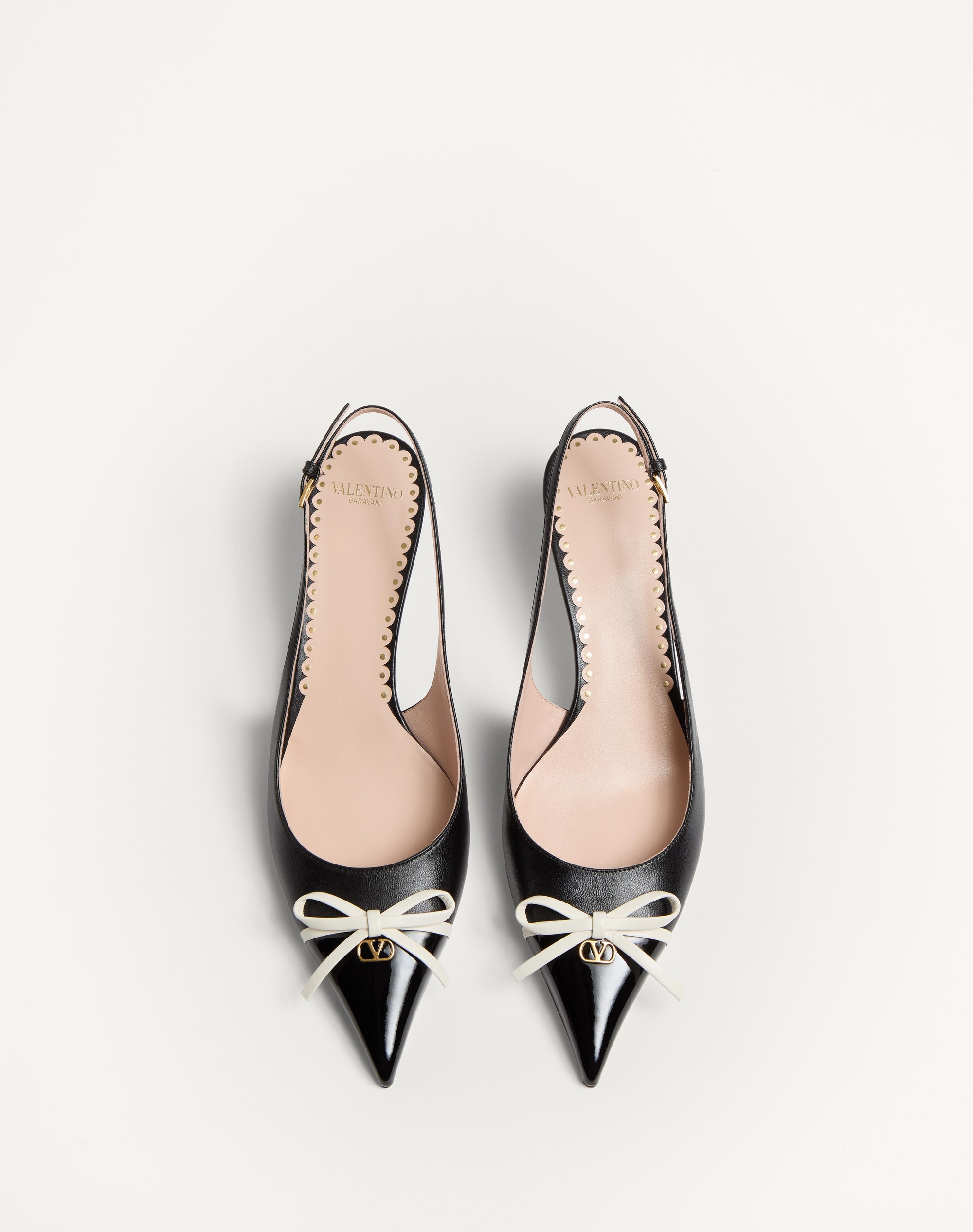 BEPOINTY SLINGBACK PUMP IN PATENT LEATHER AND KIDSKIN 45MM - 4
