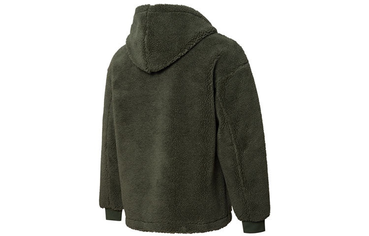 PUMA lamb's wool hooded Stay Warm Windproof logo Jacket Dark Green 535066-64 - 3