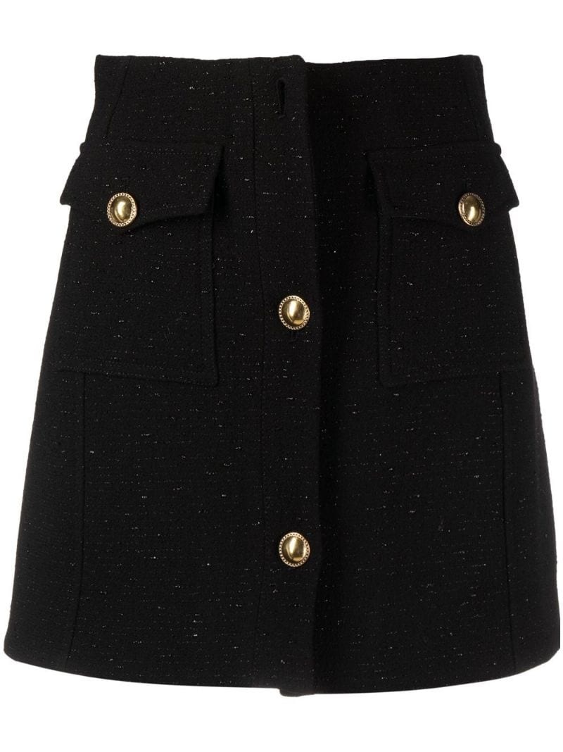 bouclé A-line miniskirt - 1