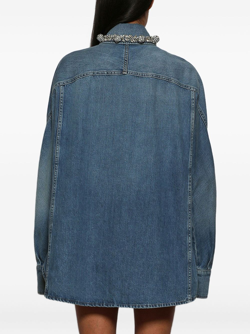 crystals-embellished cotton shirt - 5