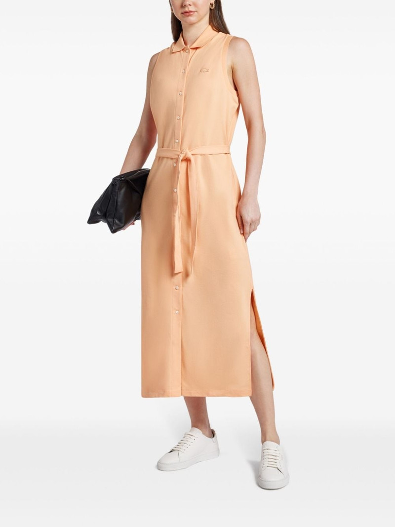 LACOSTE logo-patch cotton dress outlook