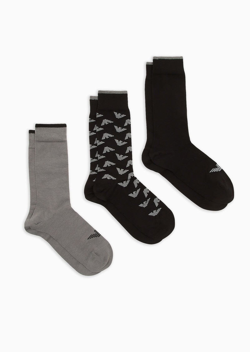 Three-pack of jacquard gift logo socks 1
