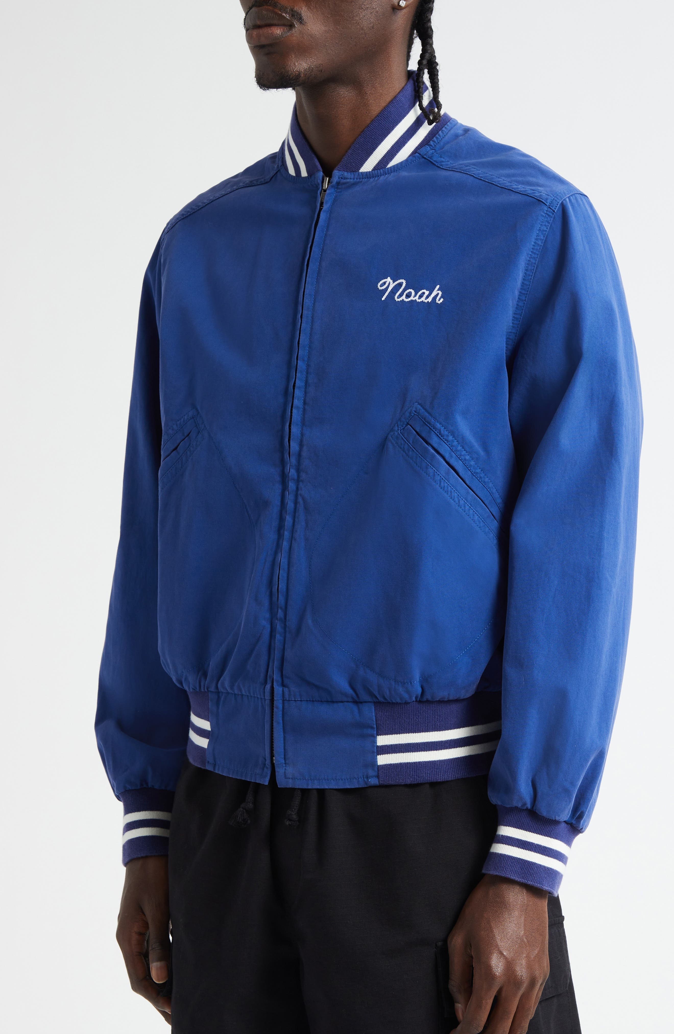 Noah Cotton Varsity Jacket in Royal at Nordstrom - 5