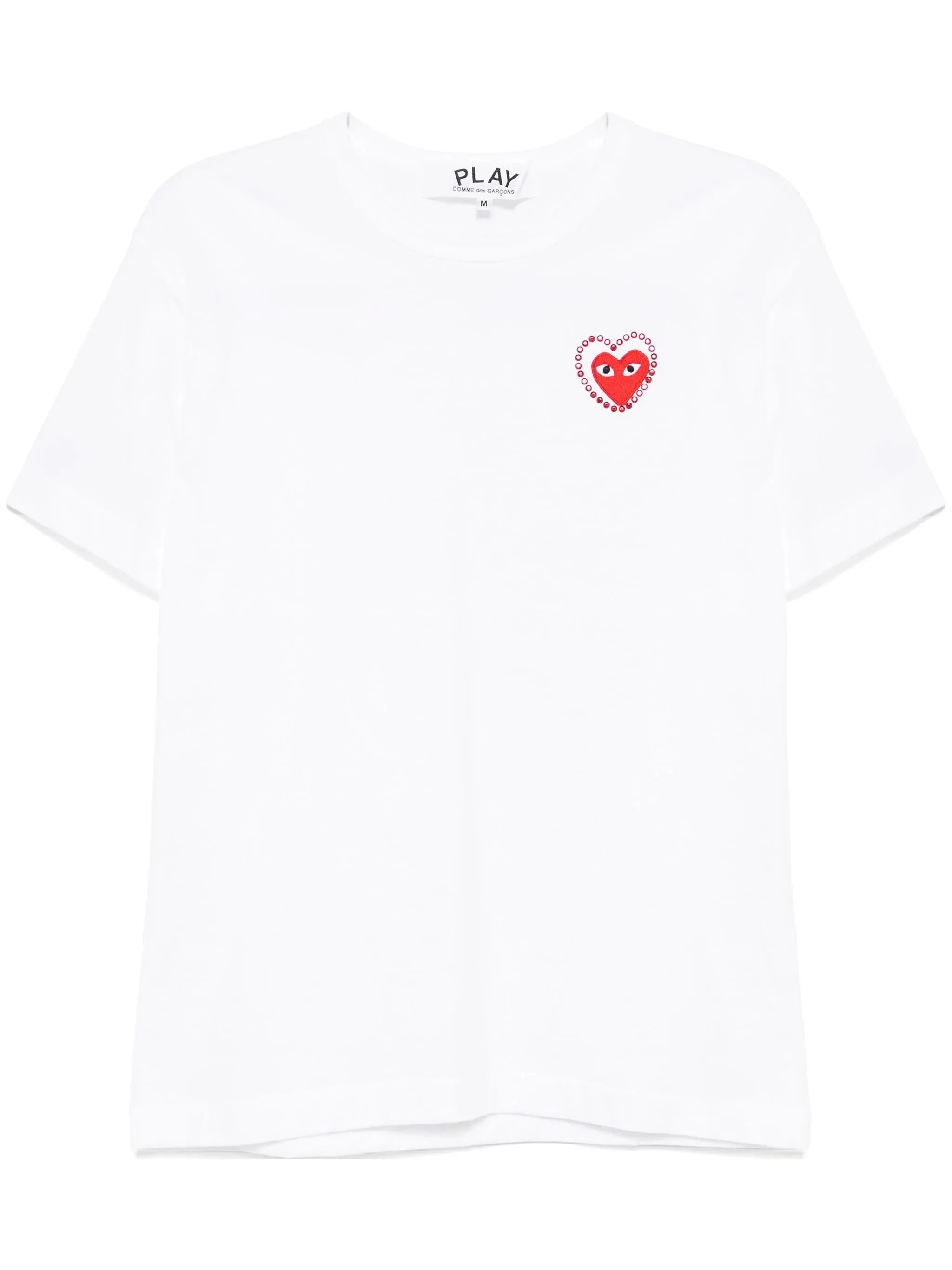 UNISEX METALSTONE RED HEART T-SHIRT - WHITE - 1