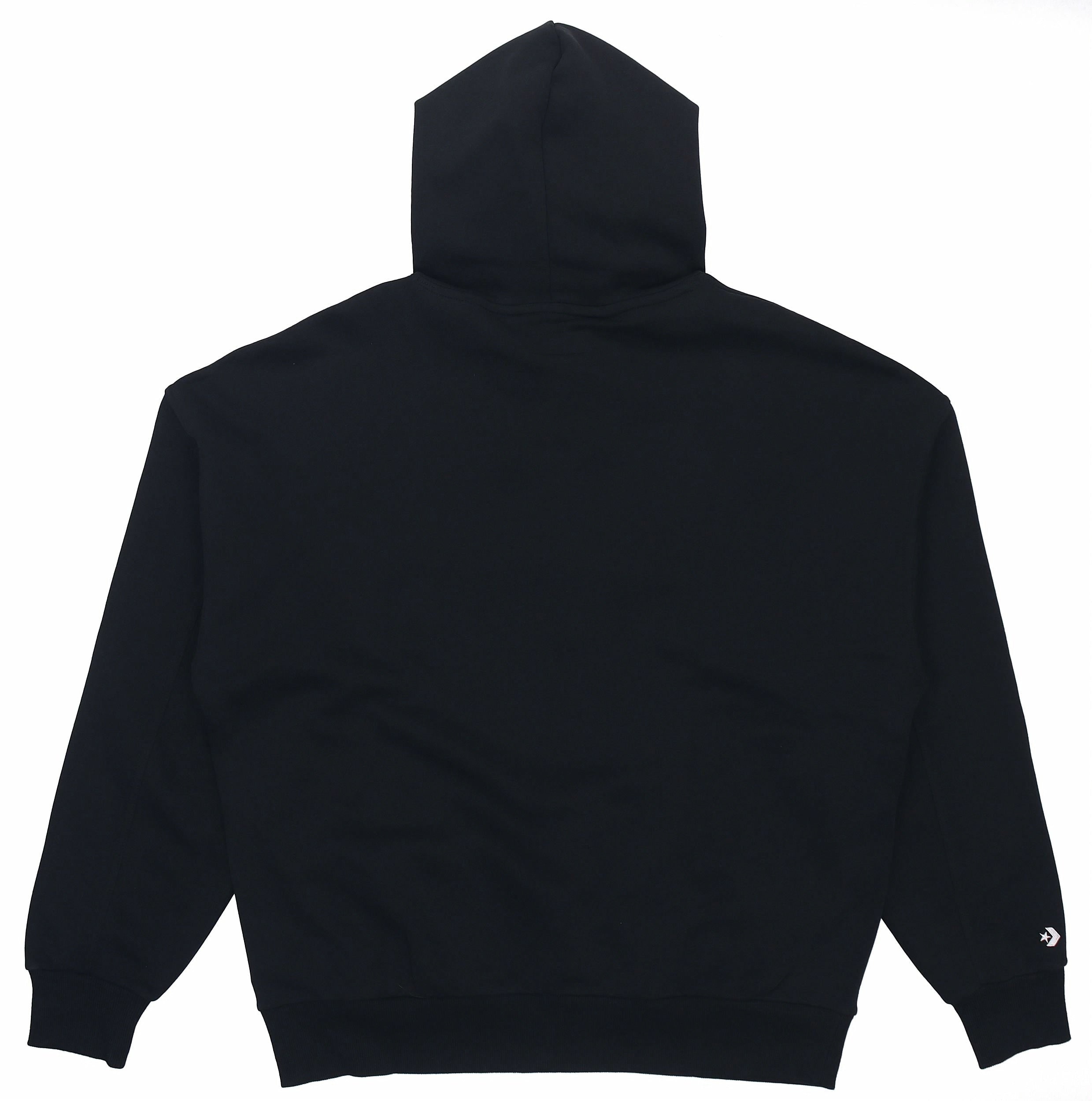 (WMNS) Converse Logo Embroidered Loose Fleece Hoodie Dark Black 10022349-A02 - 2