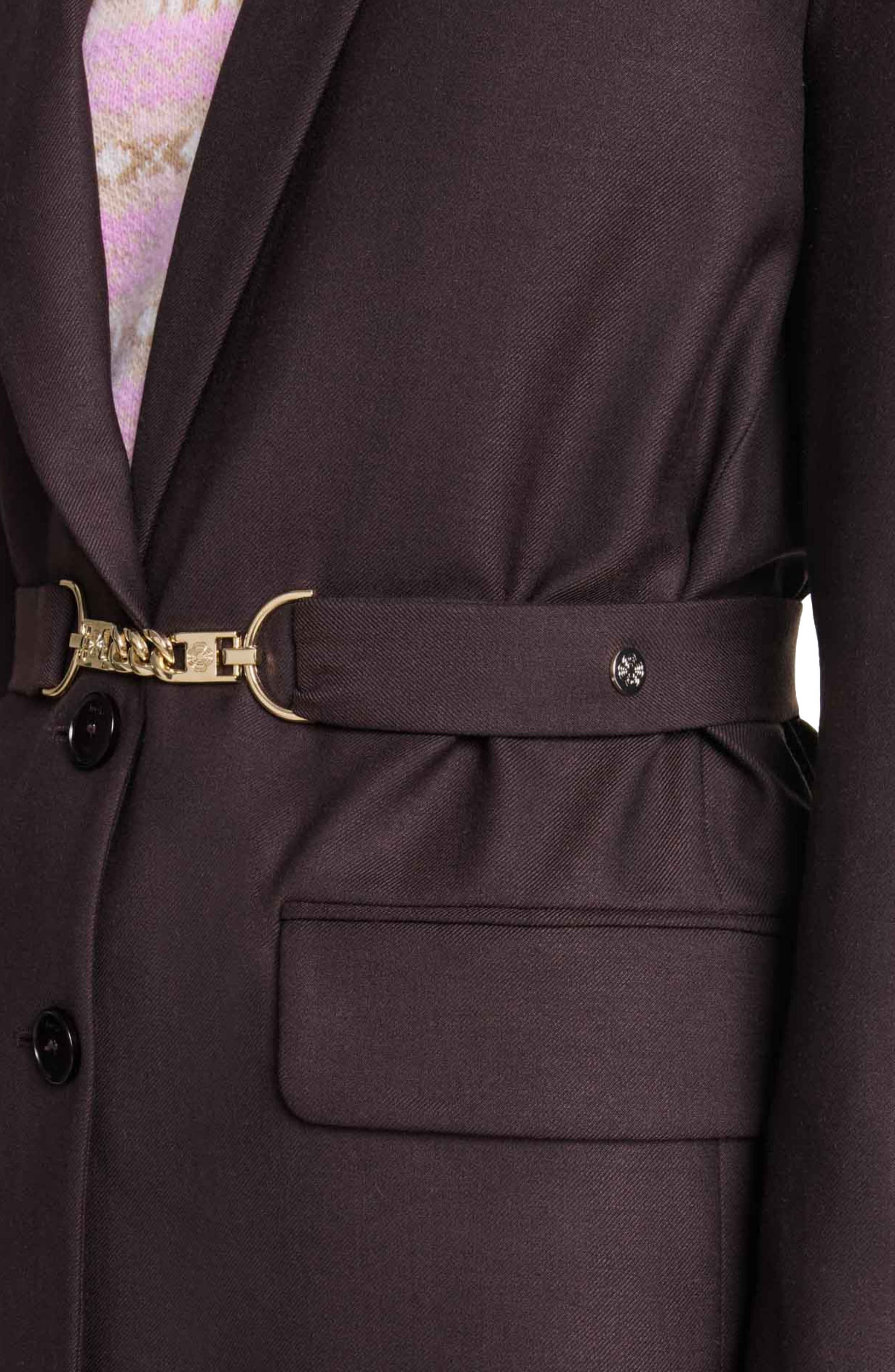 maje Belted suit jacket in Brown at Nordstrom - 7