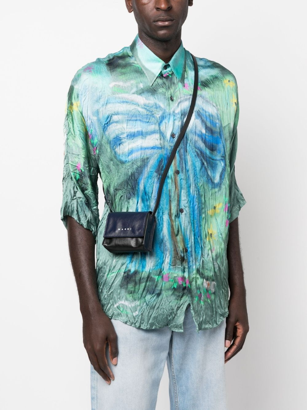 logo-print messenger bag - 2
