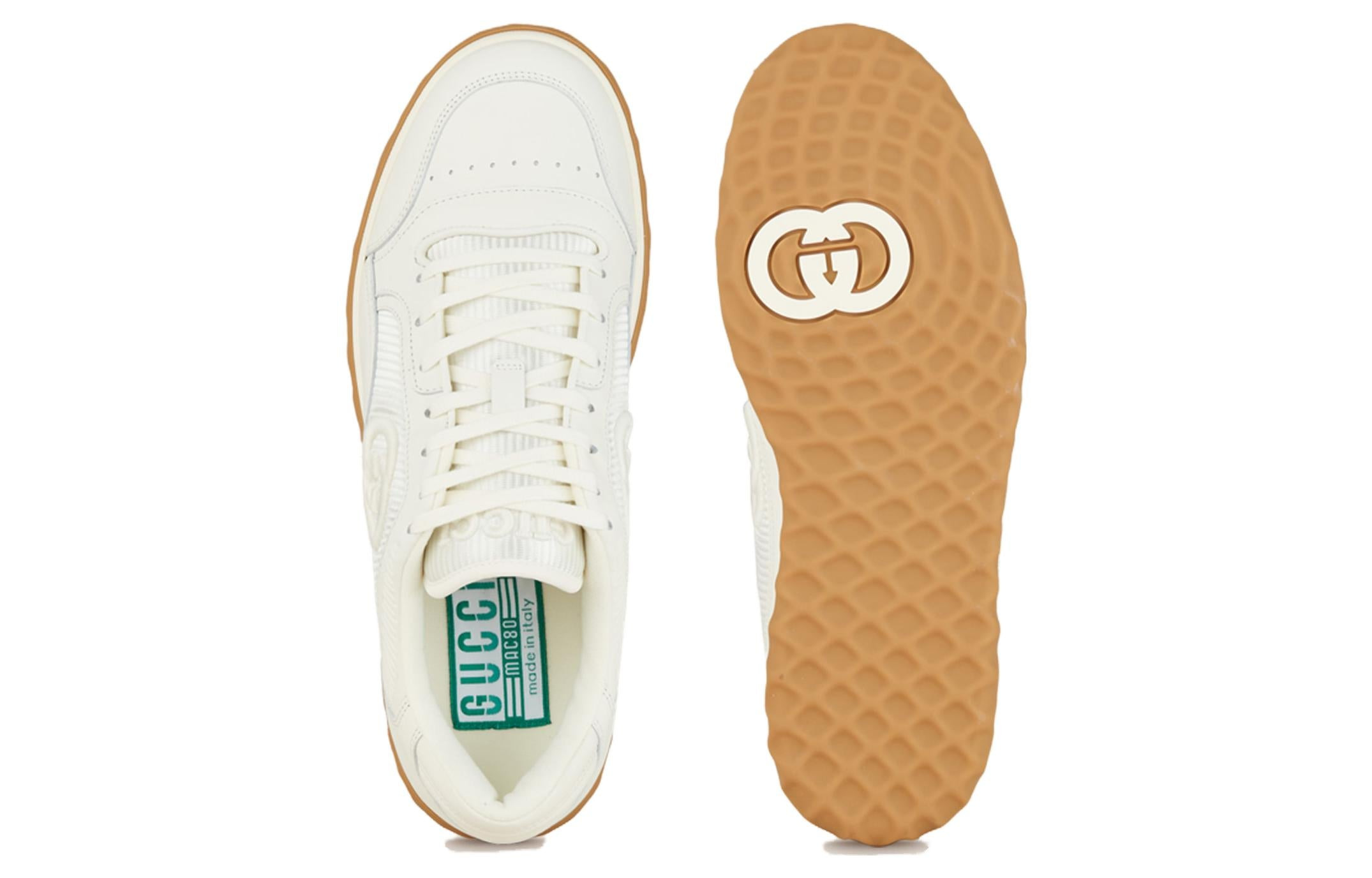 (WMNS) Gucci MAC80 Embroidered Sneakers 'White Gum' 747954-AAB8C-9110 - 5