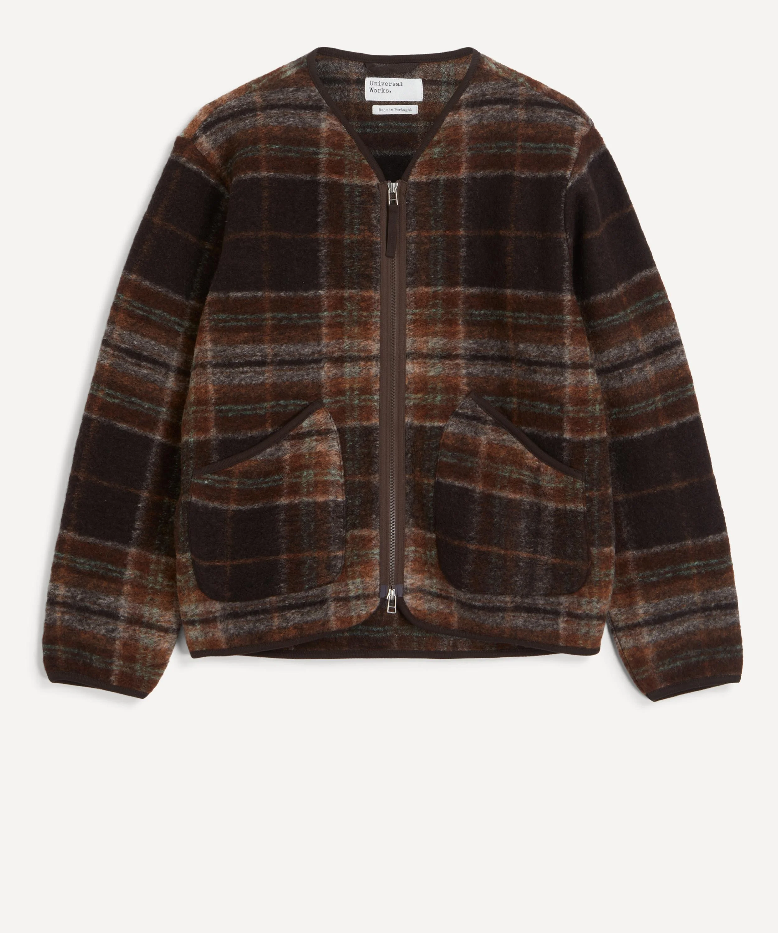 Brown Pino Wool-Fleece Military Liner Jacket - 1