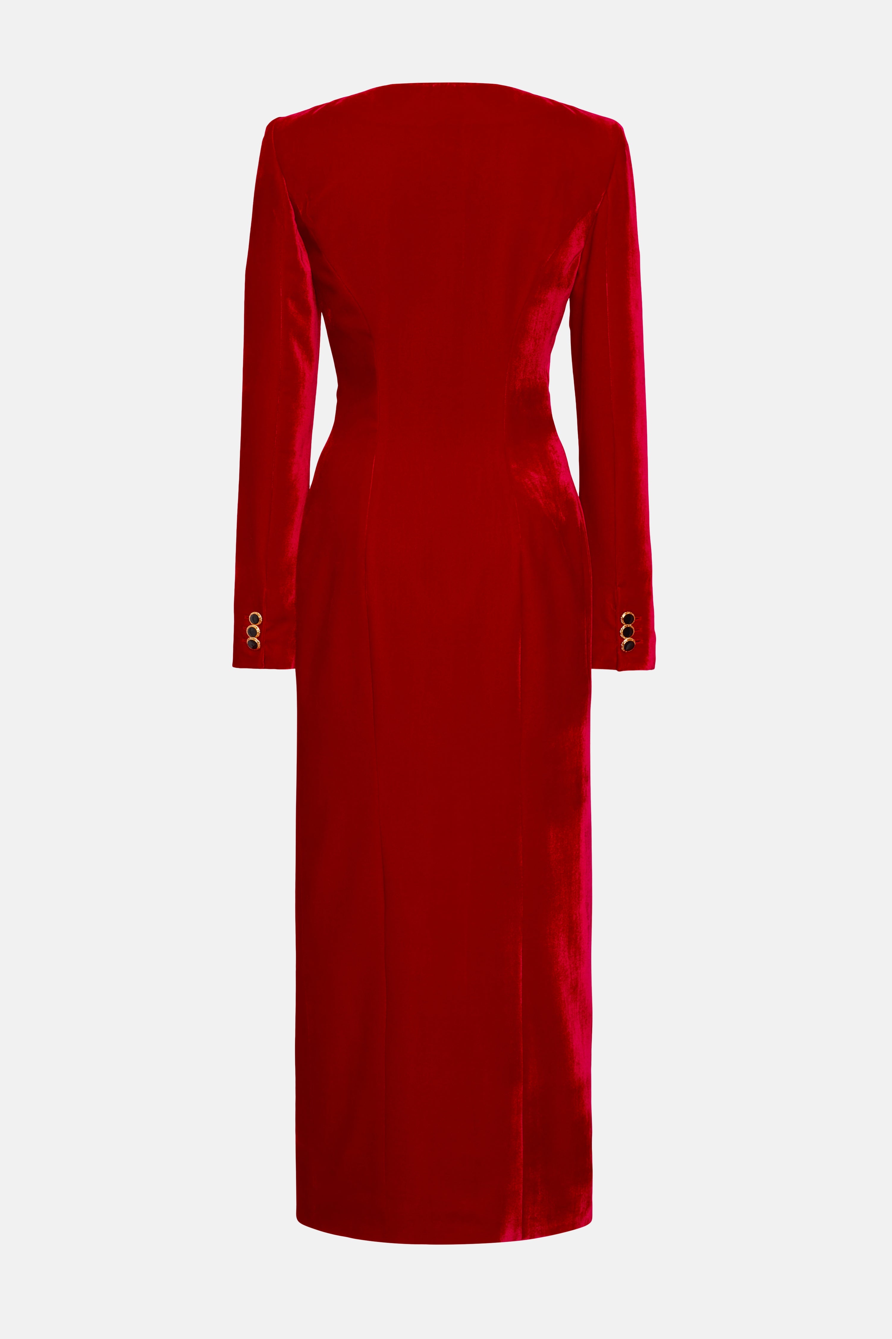 VELVET DRESS WITH BUTTONS - 2