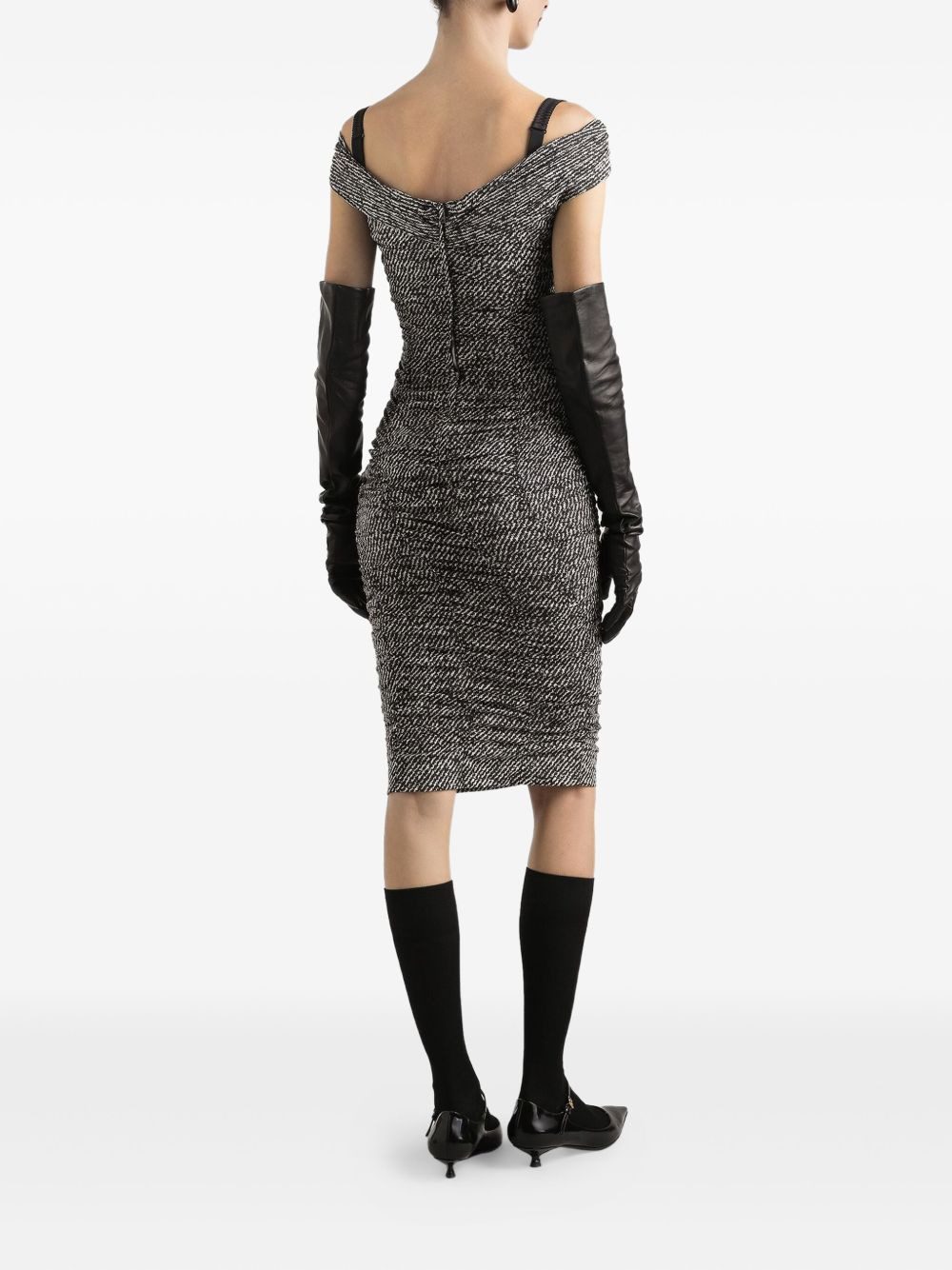 off-shoulder midi dress - 3