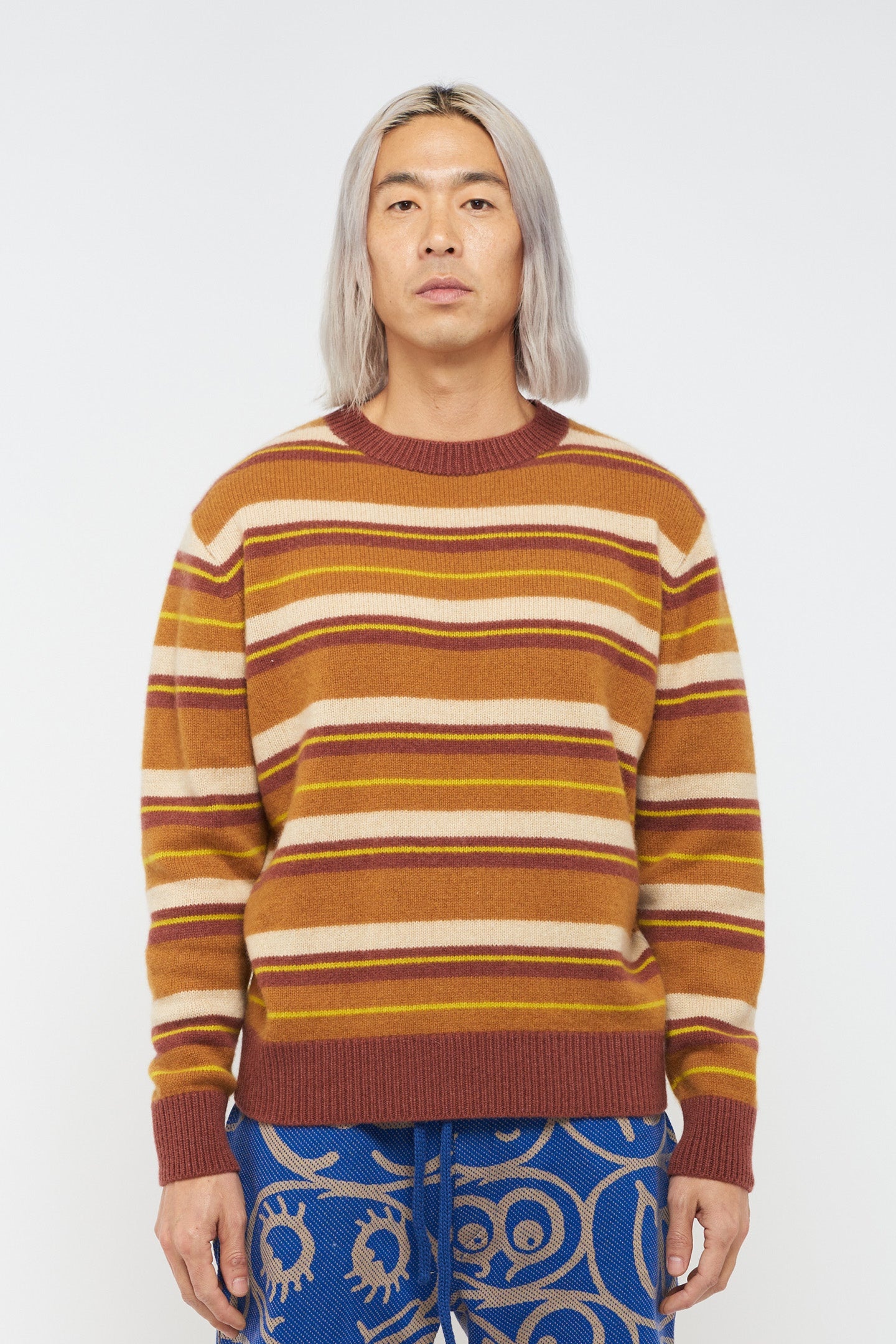 The Elder Statesman SHADOW STRIPE CREW