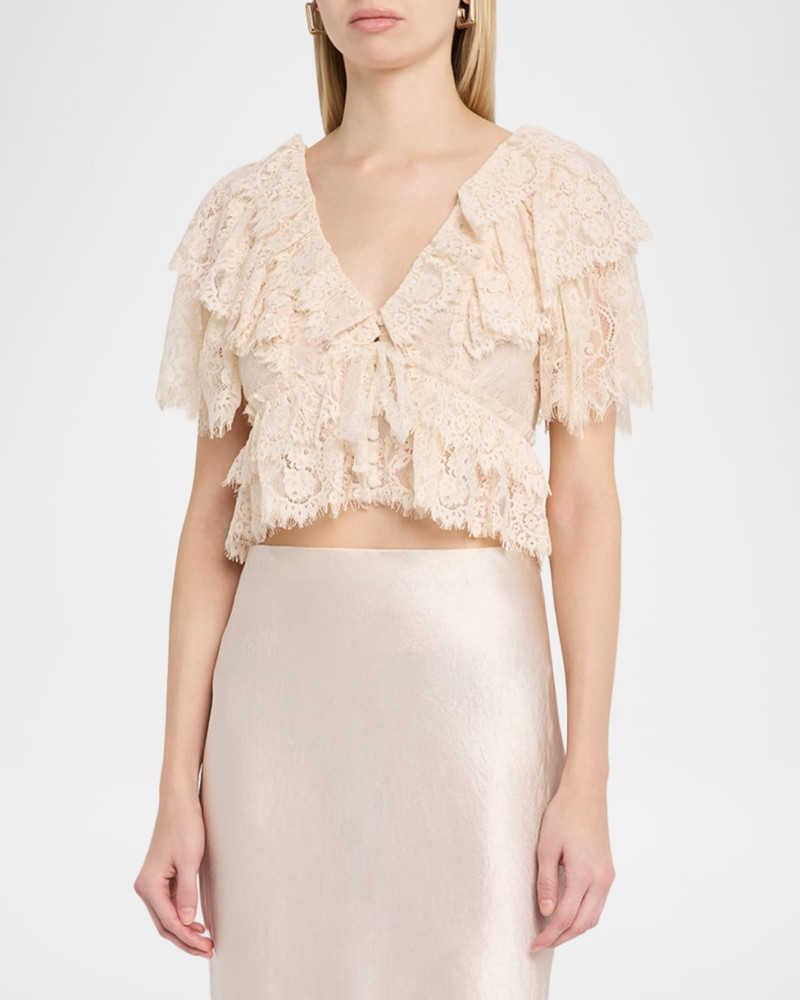 Caper Lace Ruffle Crop Top 4