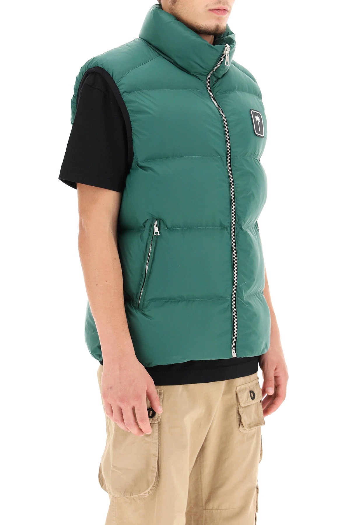 PUFFER VEST WITH PALM TREE LOGO - 3