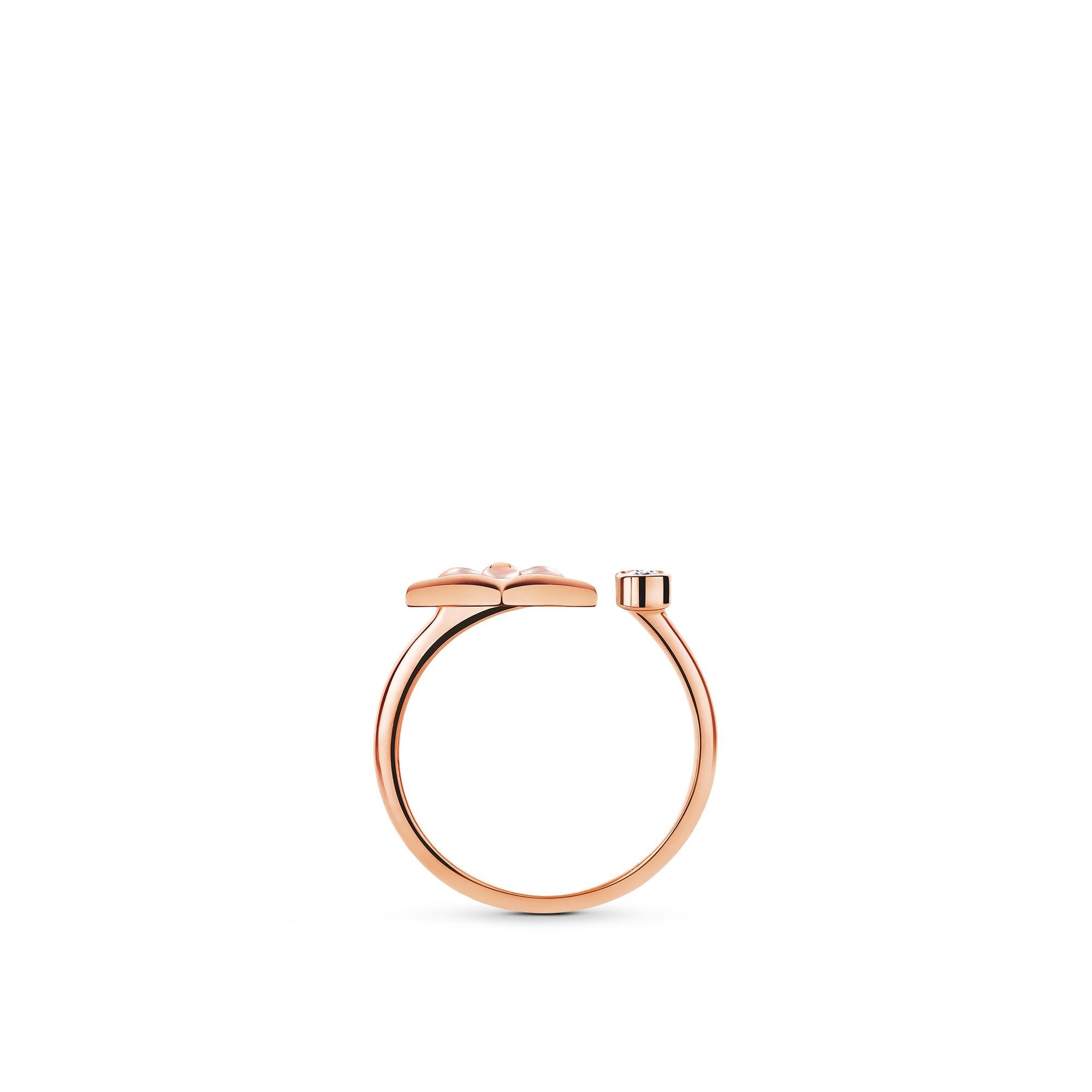 Color Blossom Mini Star Ring, Pink Gold, Pink Mother-Of-Pearl And Diamond - 3