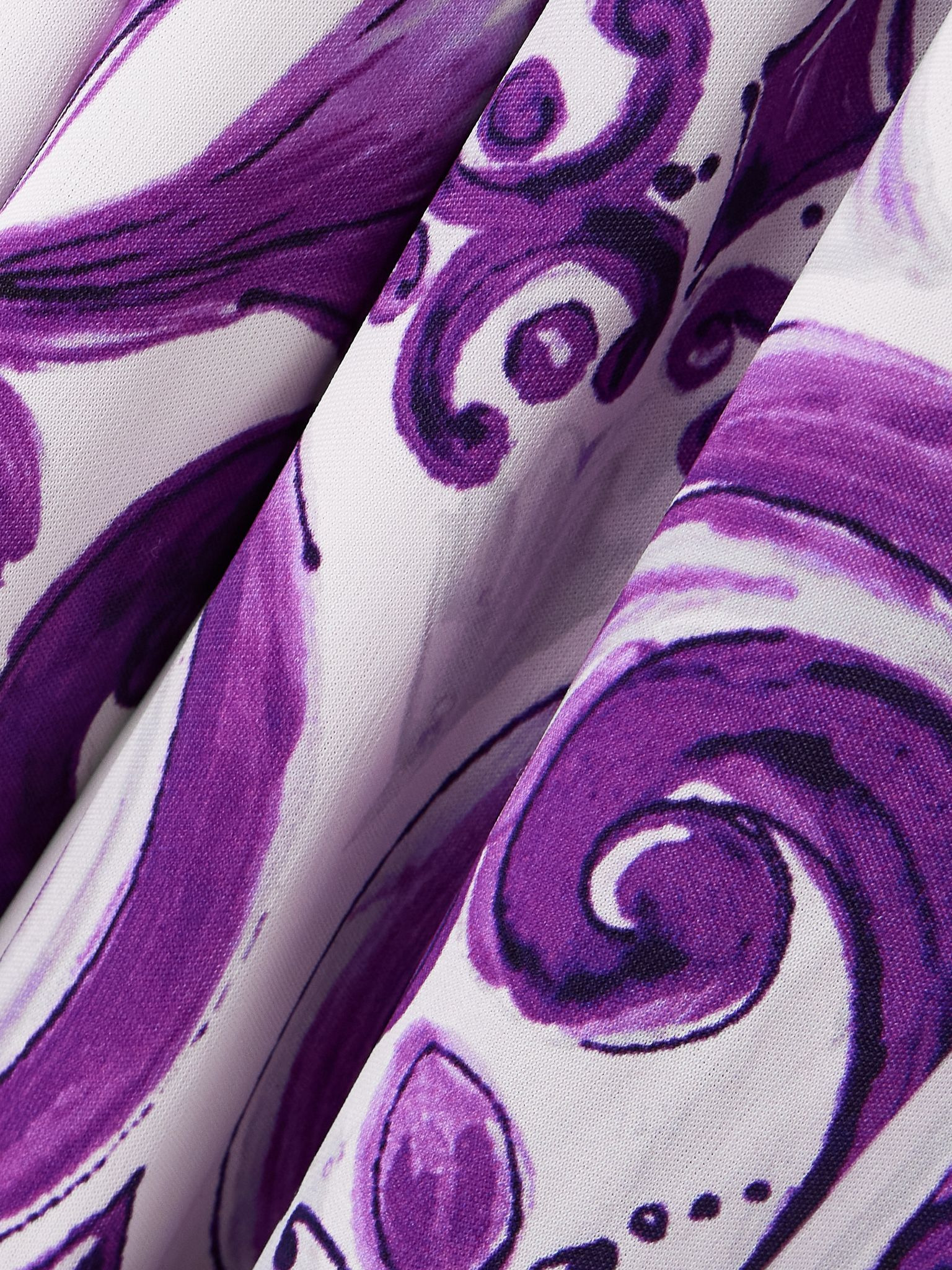 Printed satin maxi dress Purple - 4