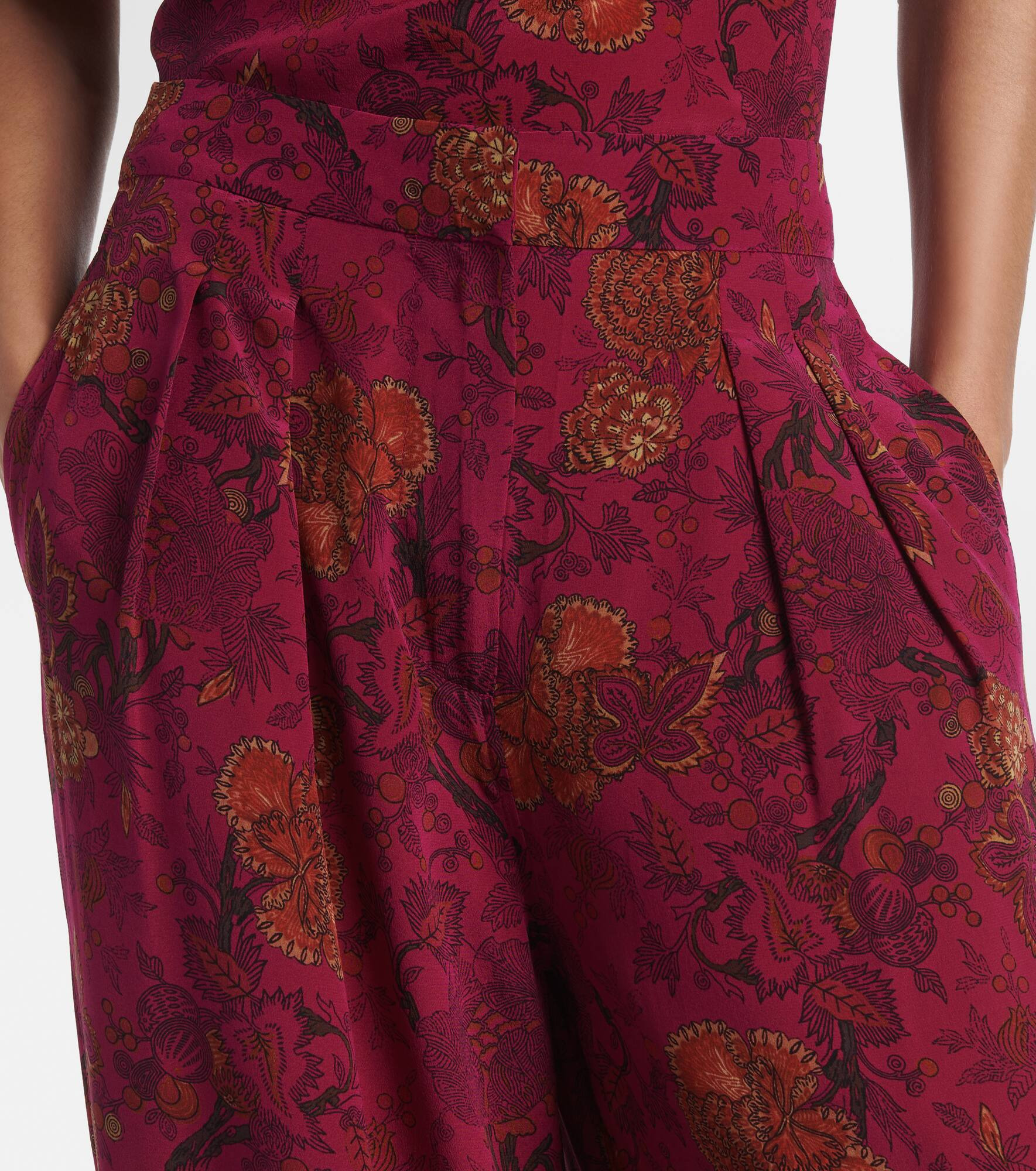Aviva silk crêpe de chine wide-leg pants - 4
