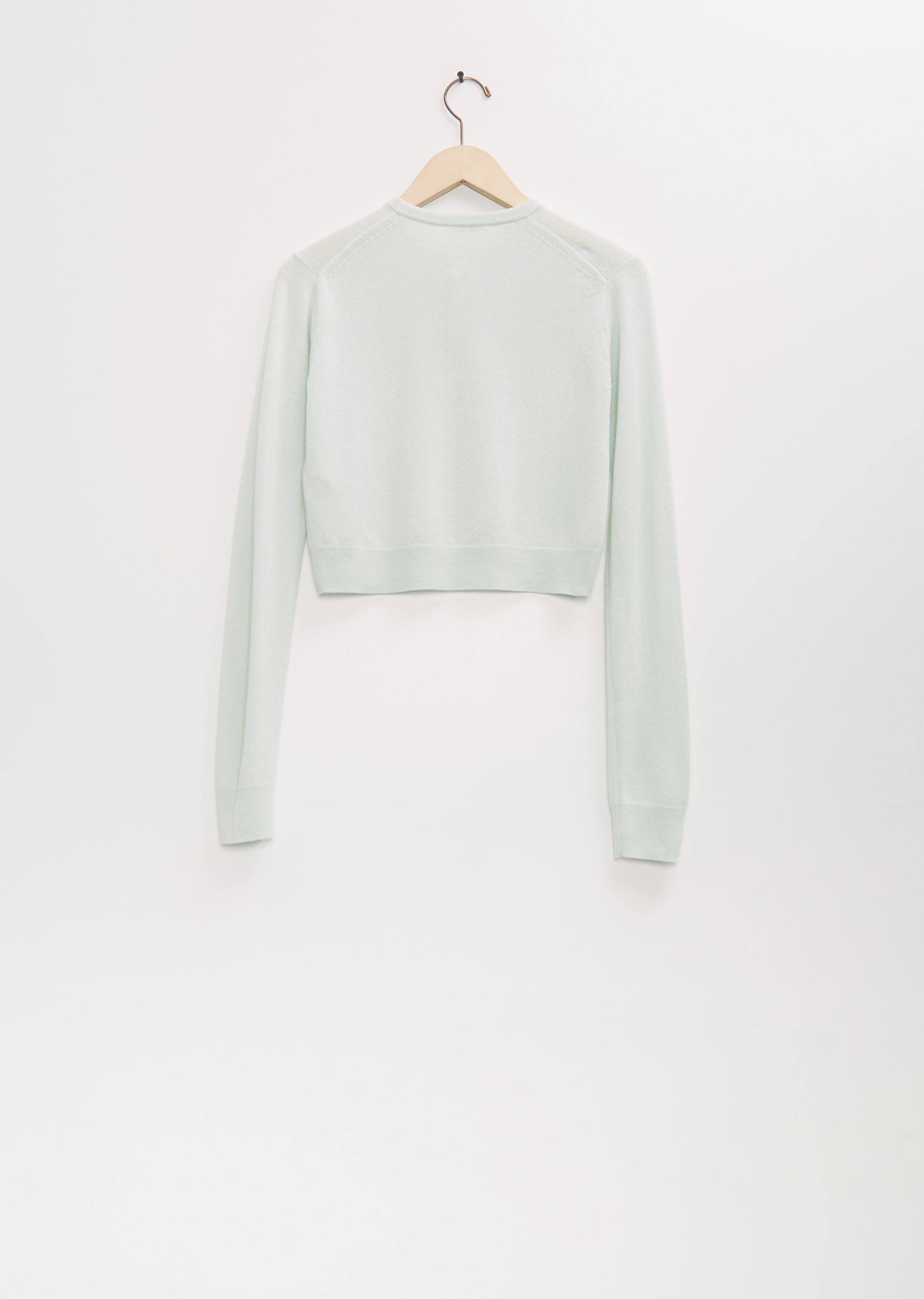 Super Fine Cashmere Silk Knit Henley — White Green - 7