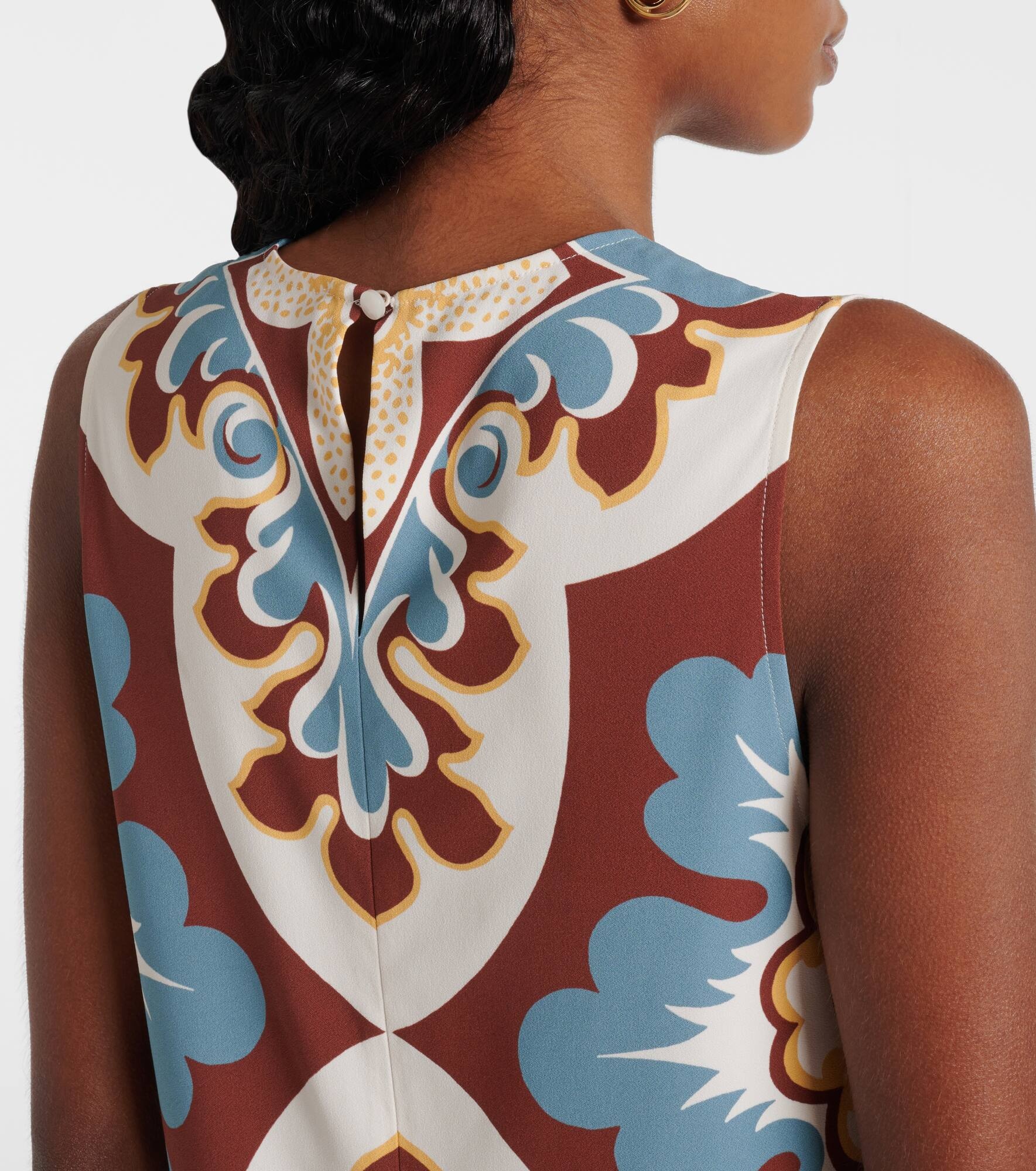 Printed satin shift dress - 6
