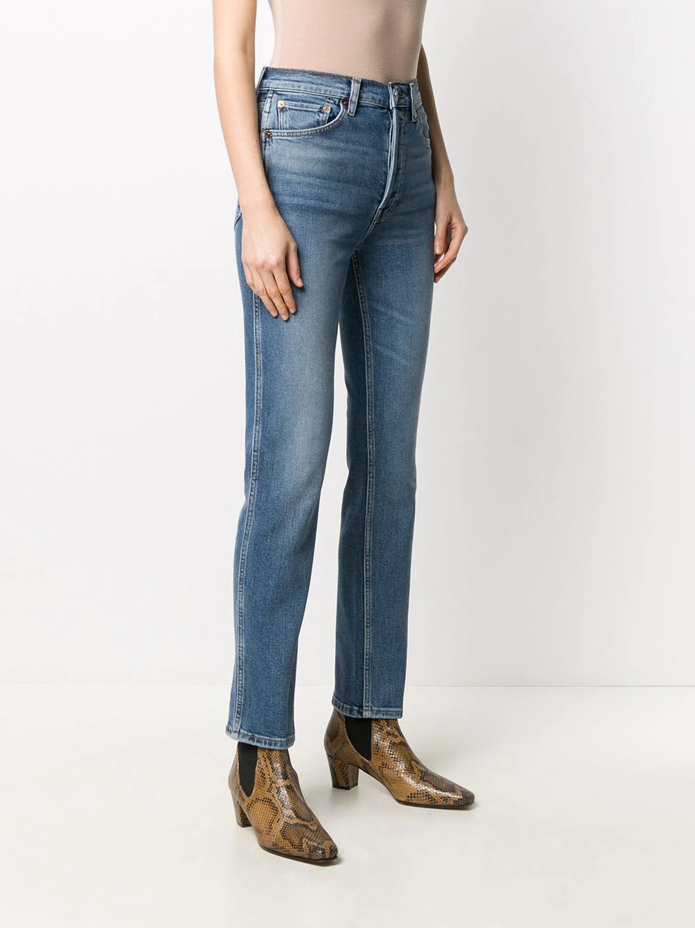 high-waisted straight jeans  - 3