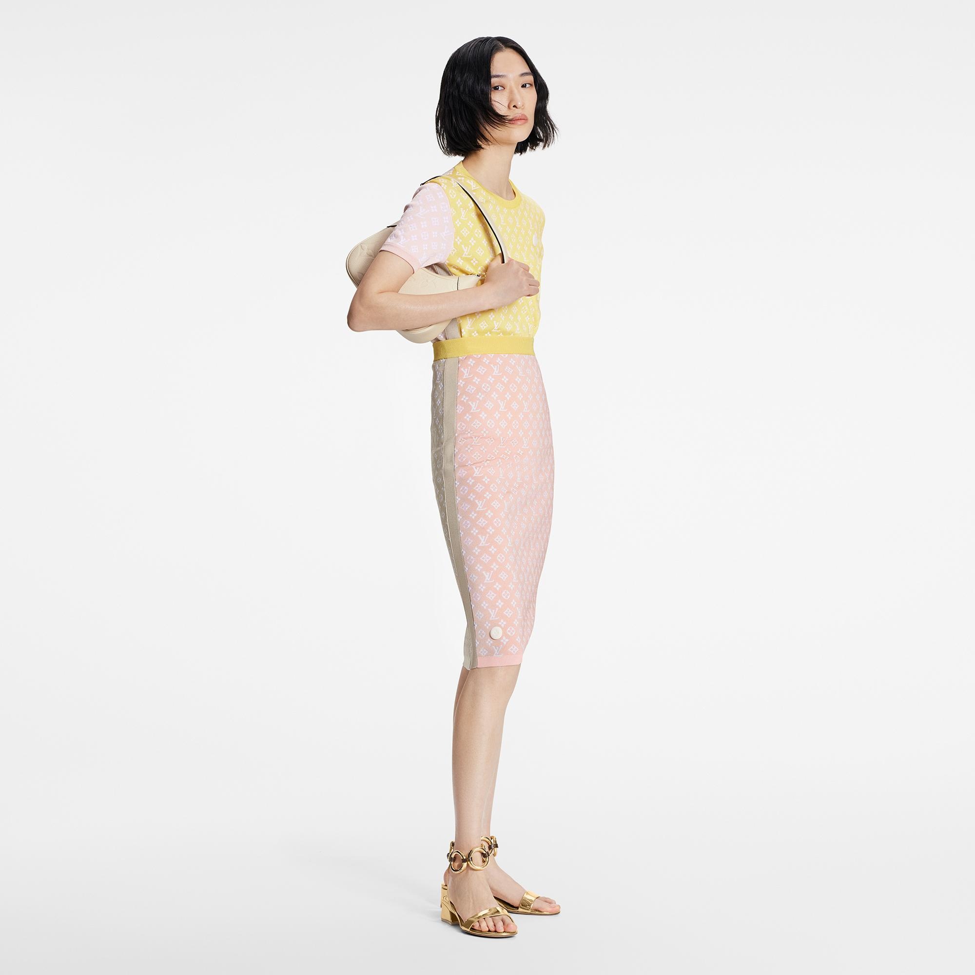 Pastel Monogram Knit Tube Skirt - 4