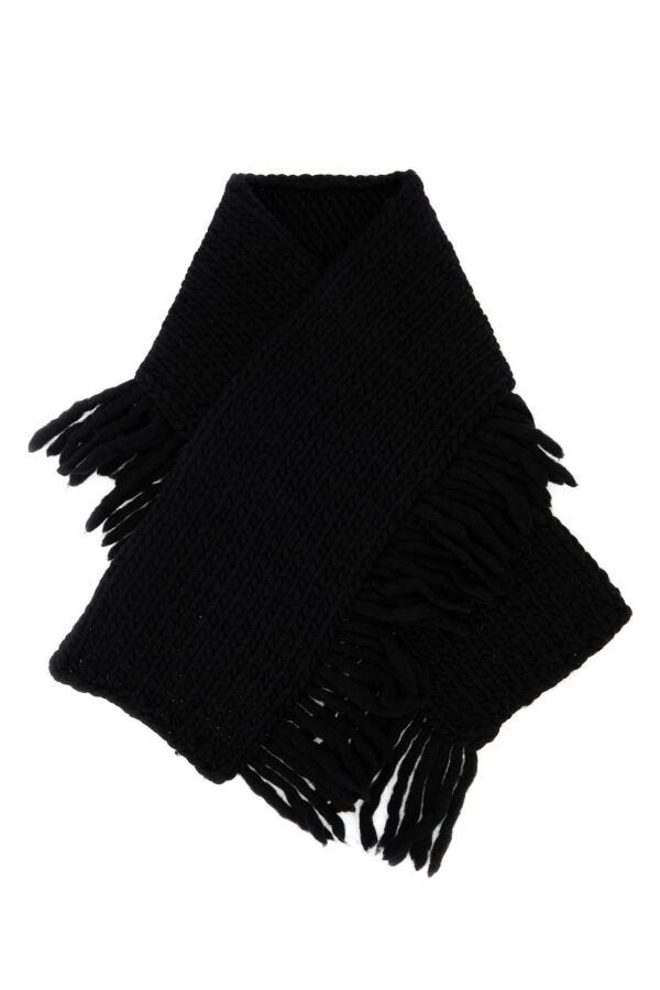 Black wool scarf - 1