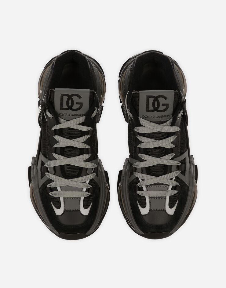 【関税＆送料込み】Dolce & Gabbana Airmaster Gray And Black Mesh Airmaster sneakers with Dolce&Gabbana logo print in