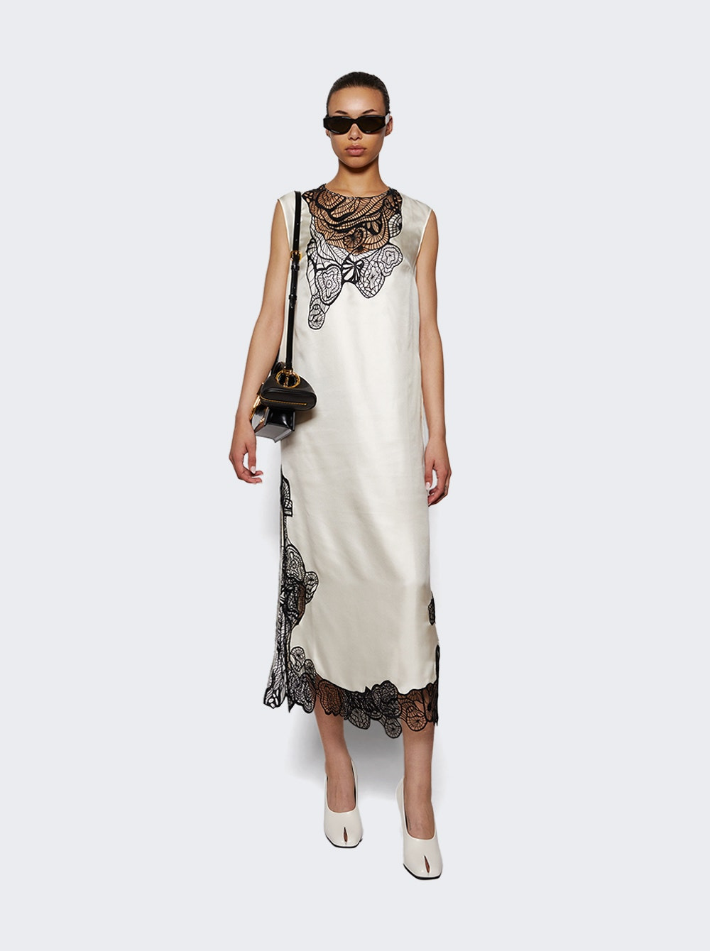 Uma Sleeveless Long Dress Ivory And Black - 5
