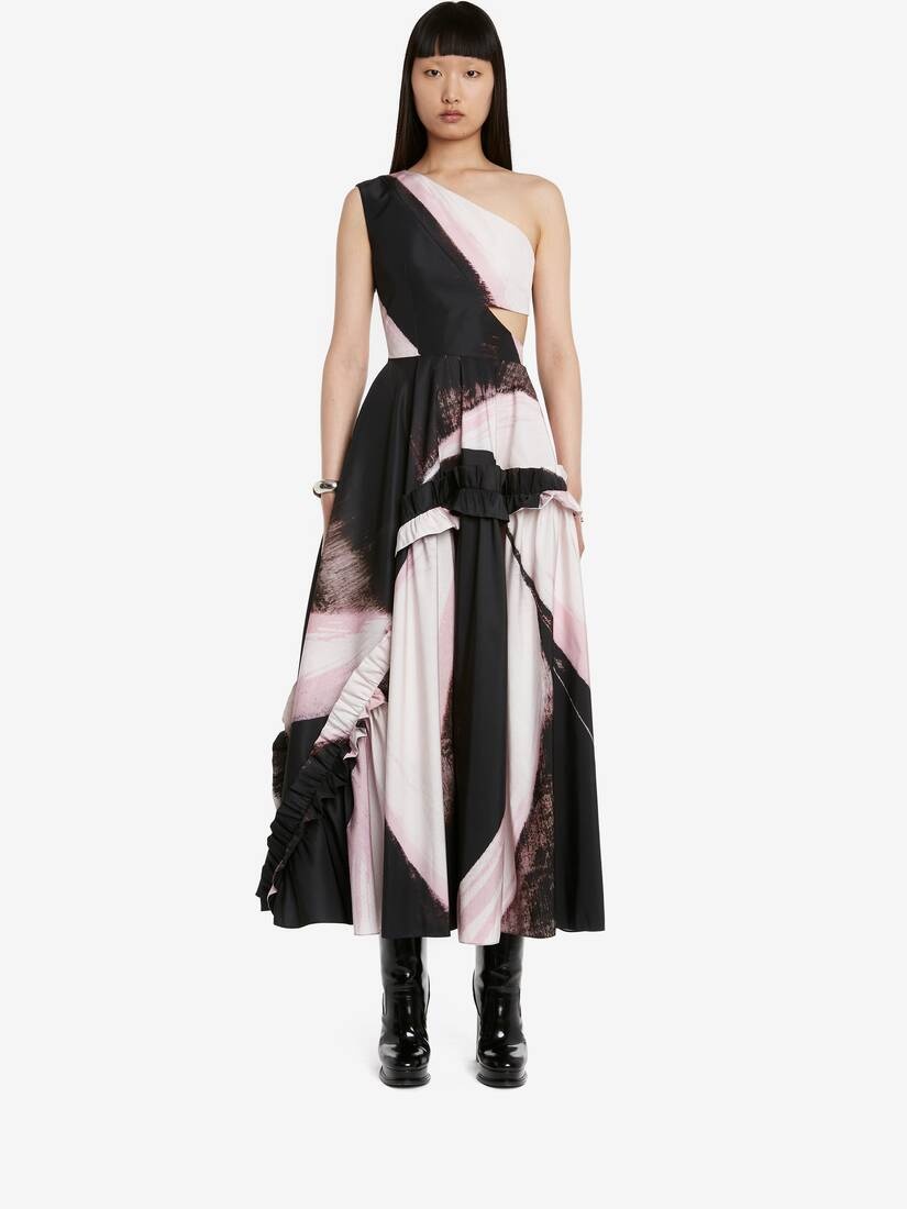 Alexander McQueen Women's Graphic Brushstroke Slashed Asymmetric 