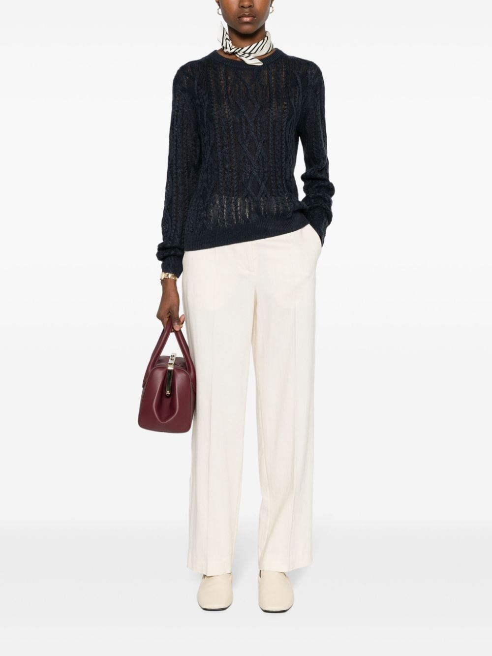 cable-knit jumper - 2