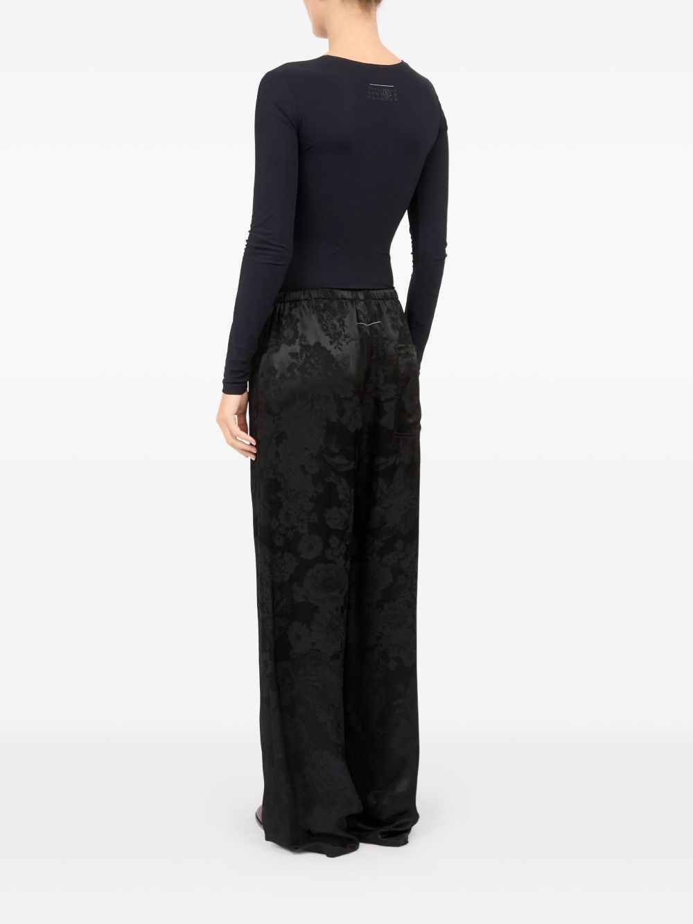 floral-jacquard trousers - 4